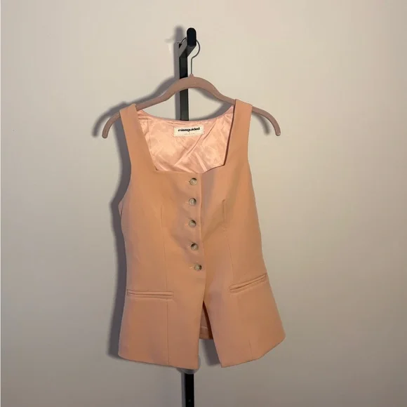 Missguided Blush Pink Buttoned Top and Skirt Set Size S - Picture 2 of 5